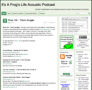 It's A Frog's Life Acoustic Podcast - April 2012